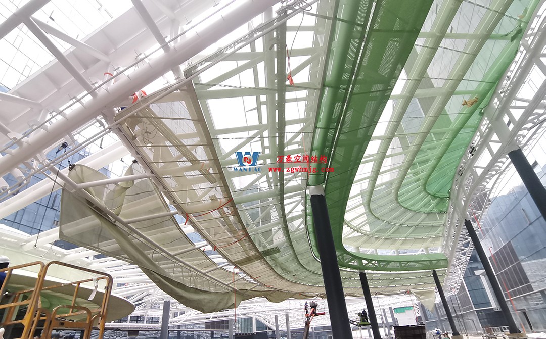 高效协作|勇于担当—杭州博多森谷ETFE气枕连廊天幕项目最新施工进展 高效协作|勇于担当—杭州博多森谷ETFE气枕连廊天幕项目最新施工进展