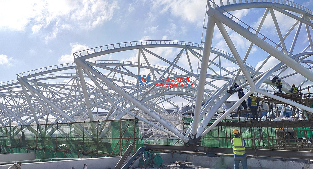 工程进度全速推进,PTFE膜材张拉在即! 工程进度全速推进,PTFE膜材张拉在即!