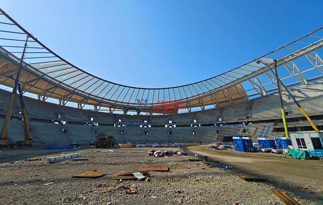 太湖之畔，华灯初上|无锡奥体中心施工加速