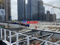 红山六九七九商业中心项目幕墙钢膜结构工程施工中