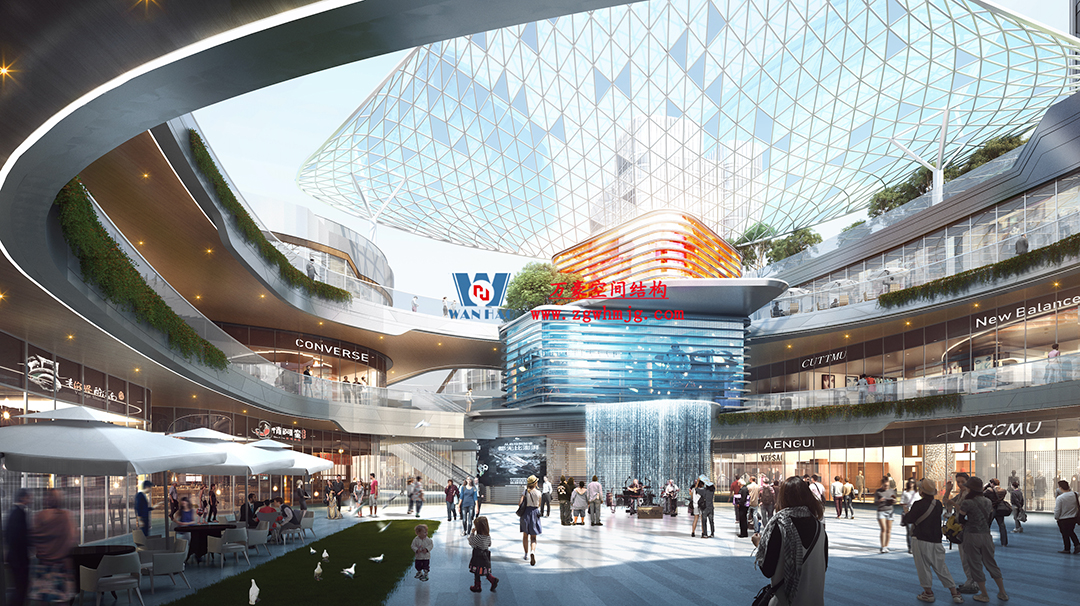 组合型创意消费空间|绍兴华发金融活力城ETFE膜结构商业天幕 组合型创意消费空间|绍兴华发金融活力城ETFE膜结构商业天幕